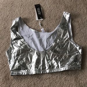Metallic bra top